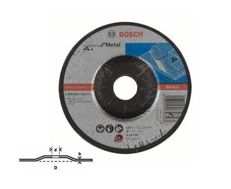 BOSCH TARCZA DO METALU LPP 125 x 6,0 x 22,2mm WYGIĘTA