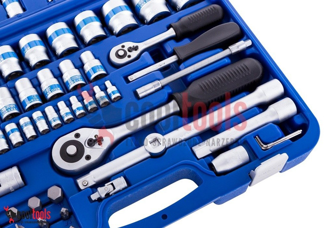 Zestaw kluczy nasadowych 1/4" i 1/2" w walizce 94 elementy King Roy CTL0070