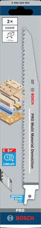 BOSCH BRZESZCZOT DO PIŁY SZABLASTEJ PRO MULTI MATERIAL DEMOLITION S1110VF 1,6 x 22 x 225mm /2szt.