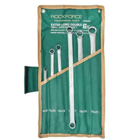 ROCKFORCE KLUCZ OCZKOWY DŁUGI kpl. 6el. (8-21mm) /ETUI
