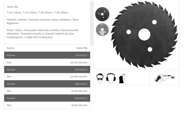 TARPOL TARNIK - PIŁA FI = 125mm x 3 x 22,2mm T-10