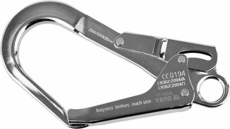YATO KARABINCZYK DO SZELEK BEZPIECZEŃSTWA STALOWY ROZWACIE 54mm