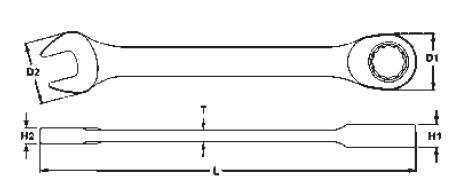 Zestaw kluczy płasko - oczkowych z grzechotką 8-19 mm (11 szt.) Tengtools TT6511RS