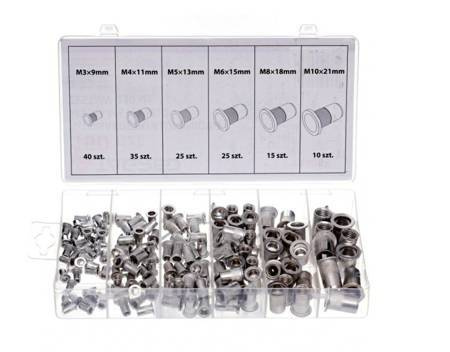 NITONAKRĘTKI ALUMINIOWE M3-M10 150szt. MIX /SILVER