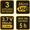VOREL LATARKA CZOŁOWA XPE CREE 3W+4 SMD LED / AKUMULATOROWA   88677