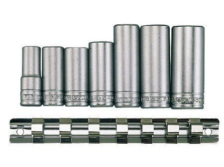 Zestaw nasadek z chwytem 3/8" na listwie - długie  TENGTOOLS M3807 (73160103)