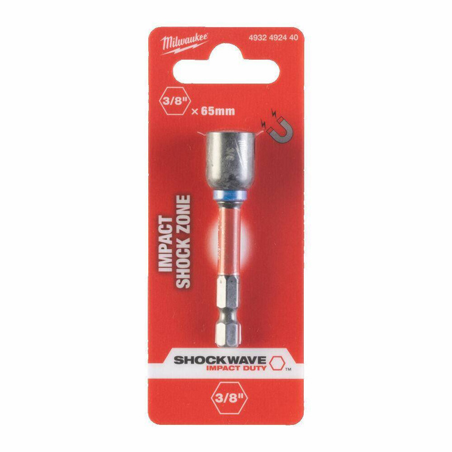 MILWAUKEE KOŃCÓWKA Z NASADKĄ MAGNETYCZNA HEX  3/8" (65mm)