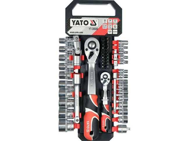 YATO ZESTAW KLUCZY   51el  1/2" / 1/4"
