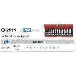 KING TONY KOMPLET NASADEK 1/4" 11cz. DŁUGIE/KASETA