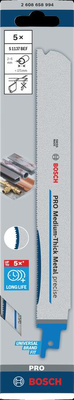 BOSCH BRZESZCZOT DO PIŁY SZABLASTEJ PRO MEDIUM-THICK METAL PRECISE S1137BEF 1,1 x 25 x 225mm /5szt.