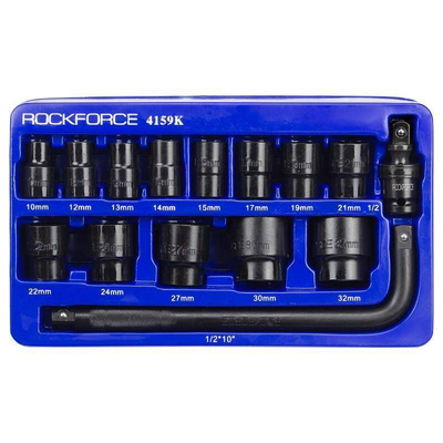 ROCKFORCE NASADKI UDAROWE kpl. 15el.1/2"  6-KĄT. (10-32mm)