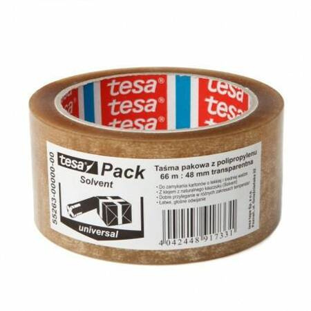 Taśma pakowa SOLVENT 66m:48mm, przezroczysta