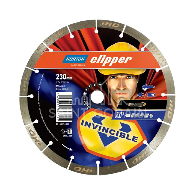 NORTON TARCZA DIAMENTOWA SEGMENTOWA 230mm INVICIBLE CUTS ALL