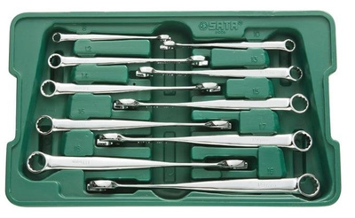 Zestaw 10 szt. kluczy płasko - oczkowych kutych metrycznych XL X-BEAM w pudełku SATA 08006