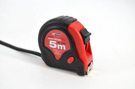 AWTOOLS MIARA ZWIJANA CZERWONO-CZARNA  5m x 19mm