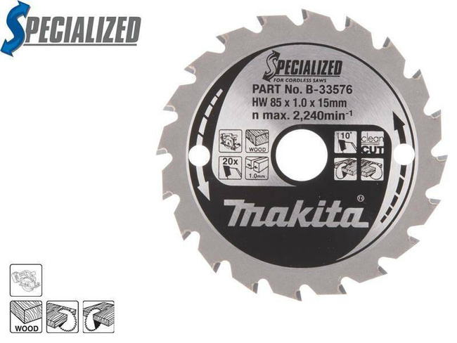 MAKITA PIŁA TARCZOWA   85x15x20z SPECJALIZED DREWNO