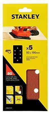 STA.PAPIER ŚCIERNY 93mm x 190mm P80 /5szt. 8 OTWORÓW NA RZEP