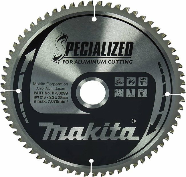 MAKITA PIŁA TARCZOWA  216x30x64z SPECJALIZED ALUMINIUM