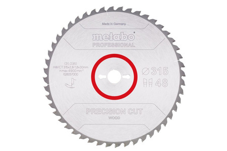METABO PIŁA TARCZOWA HW/CT 315x30x48z PRECISION CUT WOOD PROFESSIONAL