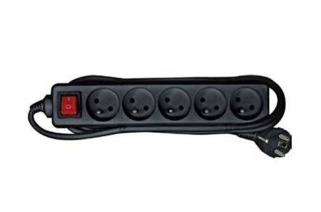 VOREL PRZEDŁUŻACZ Z WYŁĄCZNIKIEM UZIEMIONY 3 - GNIAZDA 1.5m CZARNY   72625