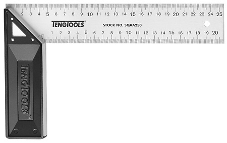Kątownik stolarski z połączeniem uciosowym i przykładnią z tworzywa sztucznego 250 mm SQAA250 237780200