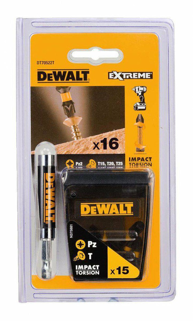 DEWALT ZESTAW KOŃCÓWEK  16cz. TORSION
