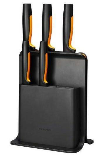 FISKARS ZESTAW 5 NOŻY W BLOKU CZARNYM  FUNCTIONAL FORM