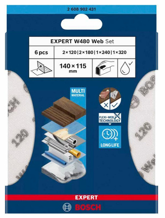 BOSCH GĄBKA ŚCIERNA MIX /6szt.