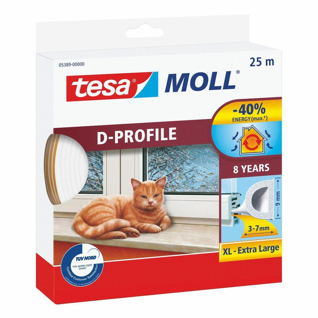 TESA USZCZELKA BIAŁA  D - 25m 9mm