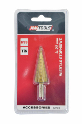 AWTOOLS WIERTŁO STOPNIOWE HSS-TIN / 4-22mm