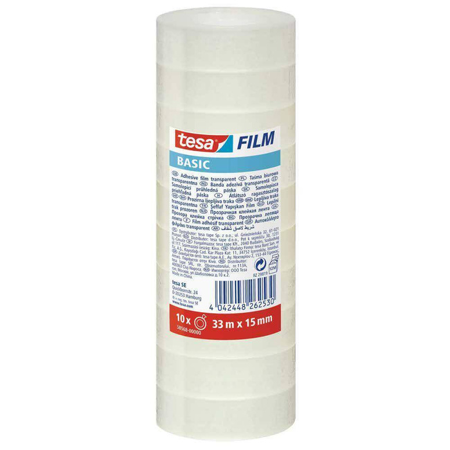 TESA TAŚMA BIUROWA BASIC 10szt. 33m x 15mm