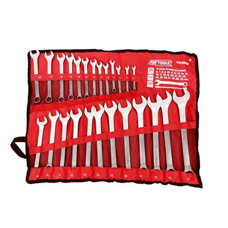 AWTOOLS KLUCZ KOMPLET PŁASKO-OCZKOWY 25szt. /6mm-32mm/MATOWE