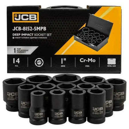 JCB NASADKI UDAROWE DŁ.kpl. 14el.1"  6-KĄT. (22-60mm)