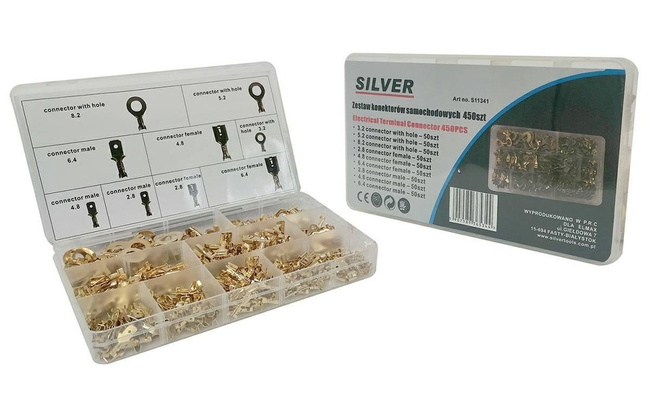 ZESTAW KONEKTORÓW SAMOCHODOWYCH 450szt. /SILVER