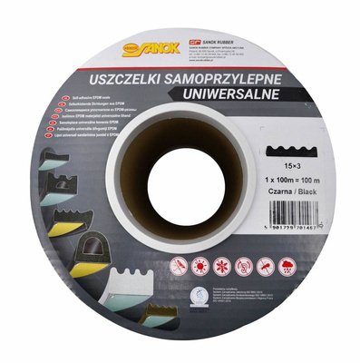 USZCZELKA DGP 15x3 CZARNA 100mb