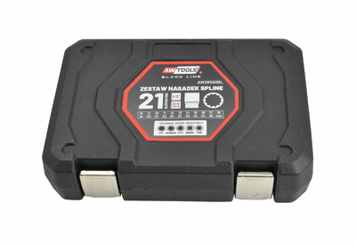 AWTOOLS ZESTAW NASADEK SPLINE 21el. 12-KĄT. BLACK LINE