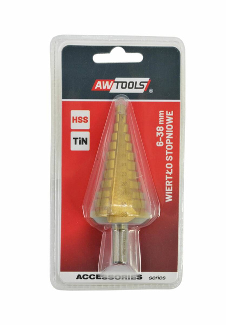 AWTOOLS WIERTŁO STOPNIOWE HSS-TIN / 6-38mm