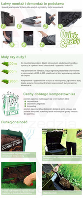 PROSPERPLAST KOMPOSTOWNIK EVOGREEN 800L ZIELONY