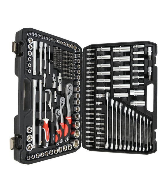 ZESTAW KLUCZY Z GRZECHOTKĄ 1/4'' 3/8'' 1/2'' 216 szt. AW TOOLS