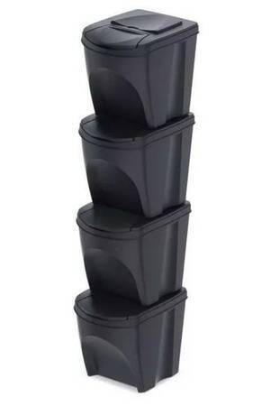 KEDEN KOSZ NA ŚMIECI SET4 - ANTRACYT ECO WOOD