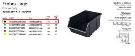 ECOBOX DUŻY CZARNY 220 x 350 x 165mm