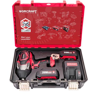 Akumulatorowy klucz udarowy bezszczotkowy Li-ion 3/4'' 1800Nm 20V zestaw w pudełku XCUBE CIWS20LIB1800X - WORCRAFT