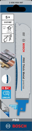 BOSCH BRZESZCZOT DO PIŁY SZABLASTEJ PRO THICK METAL PRECISE S937HBF 1,1 x 25 x 150mm /5szt.