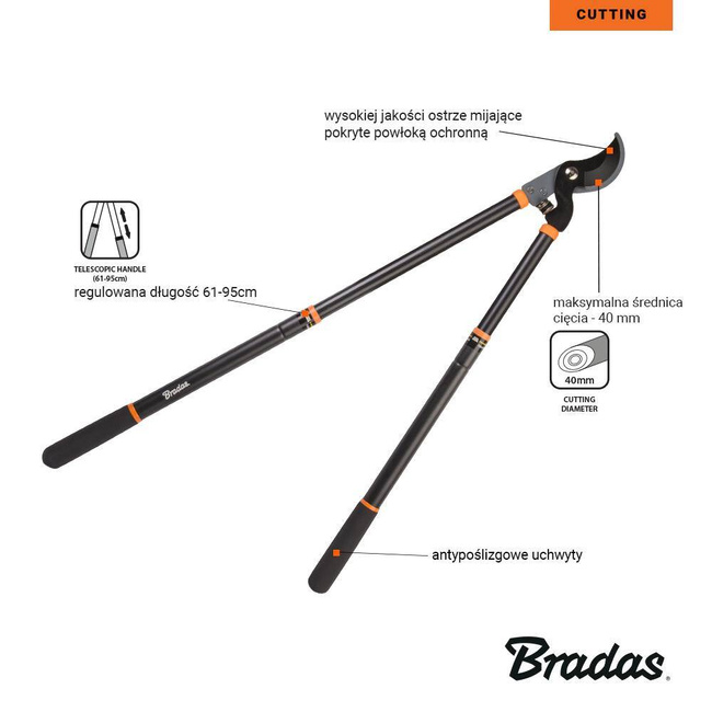 SEKATOR DO GAŁEZI V-SERIES-D OSTRZE MIJAJĄCE 40mm TELESKOWPOWY