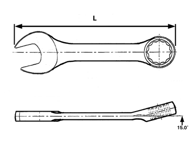 Klucz płasko-oczkowy krótki 11 mm TengTools 6005M11 (11651-0207)