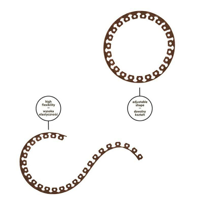 ZESTAW OBRZEŻY TRAWNIKOWYCH 40mm EASY BORDER BRĄZOWE