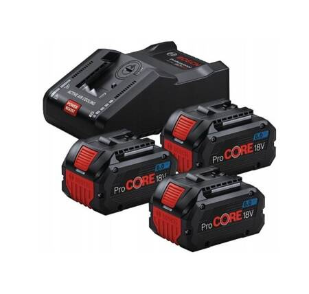 BOSCH AKUMULATOR 18V 8,0Ah PROCORE 3szt. +ŁADOWARKA GAL 18V-160