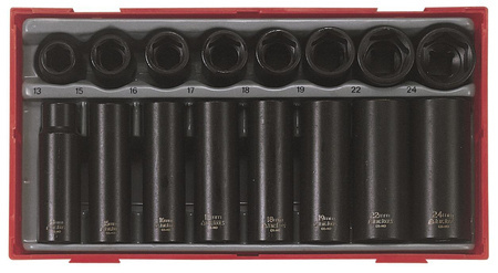 16-elementowy zestaw nasadek maszynowych z chwytem kwadratowym 1/2" 68800200