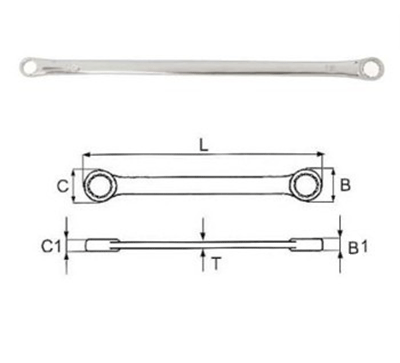 Klucz oczkowy dwustronny bardzo długi W61 Jonnesway