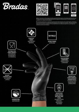 RĘKAWICE NITRYLOWE DIAMOND CZARNE   L 8-9 /50szt.